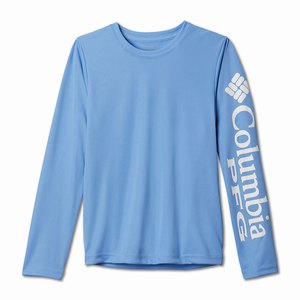 Columbia PFG Terminal Tackle™ Långärmad Tee Flickor Vita/Blå (UPWAX9107)